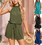 Damen Jumpsuit mit hohem Kragen und tailliertem Schnitt R&B