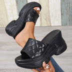Damen Komfortable Wedge-Pantoletten mit modischem Riemendesign R&B