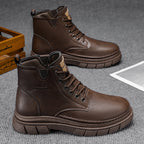 Damen Modische Schnürstiefel mit robustem Sohlenprofil und warmem Innenfutter