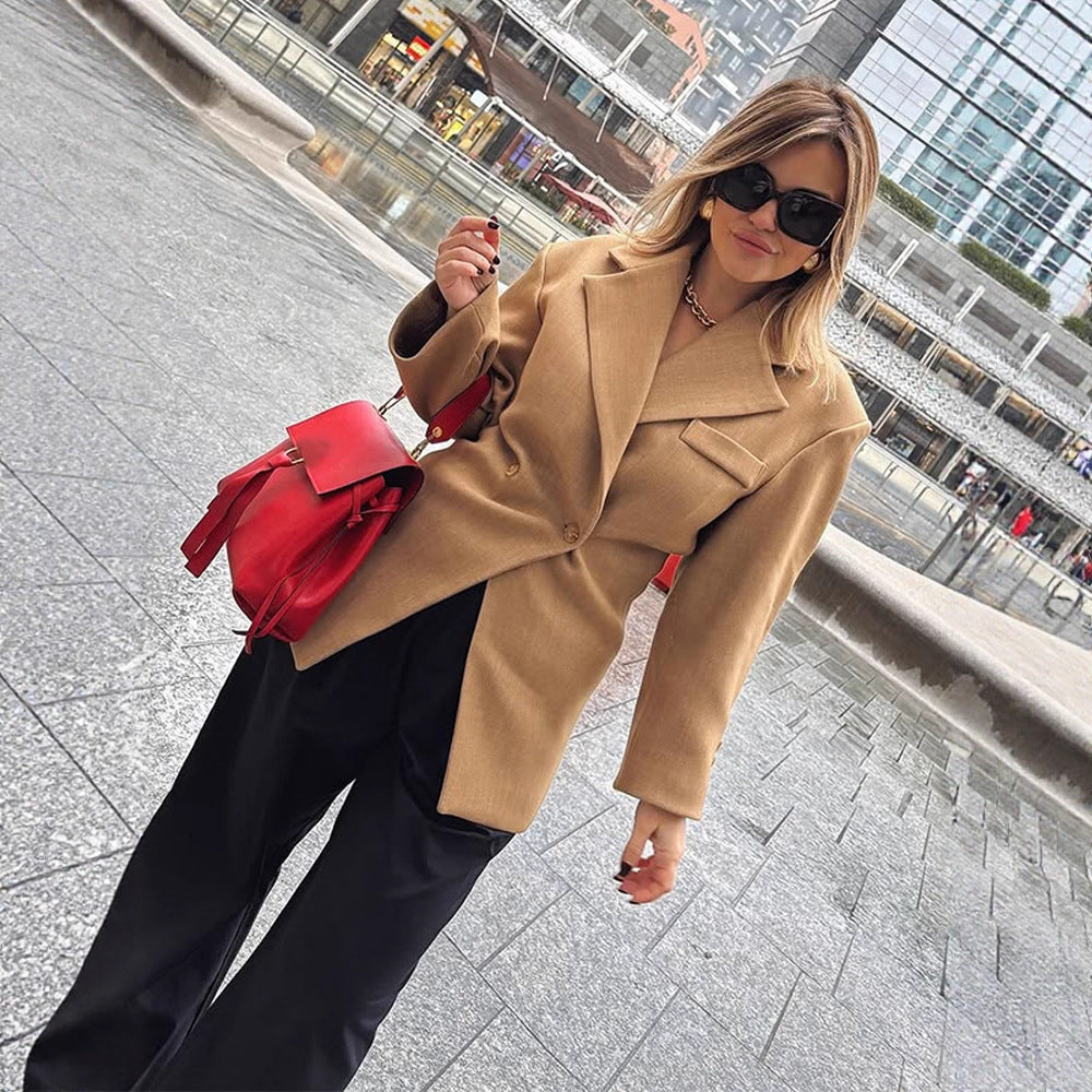 Damen Elegante oversized Blazerjacke mit Knopfdetails und zeitgemäßer Silhouette R&B