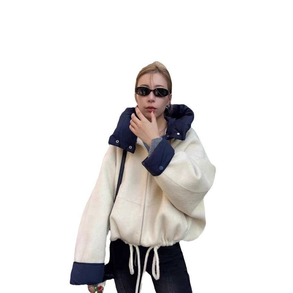 Damen modische Übergangsjacke mit kuscheliger Innenseite und verstellbarem Saum R&B