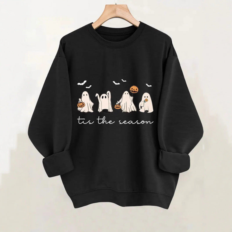 Damen Sweatshirt mit verspielt gruseligem Motiv
