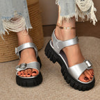 Damen Komfortable Chunky-Sandalen mit verstellbaren Riemen