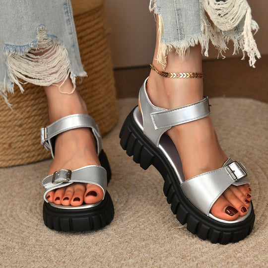 Damen Komfortable Chunky-Sandalen mit verstellbaren Riemen R&B