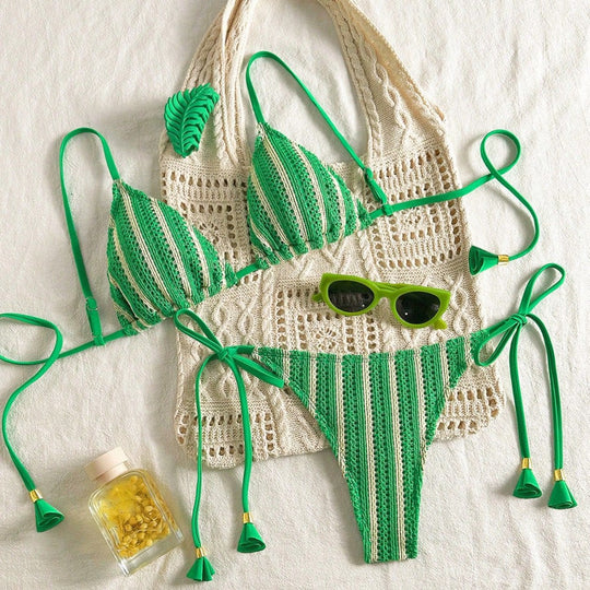 Damen Strappy Bikiniset mit verstellbaren Trägern R&B