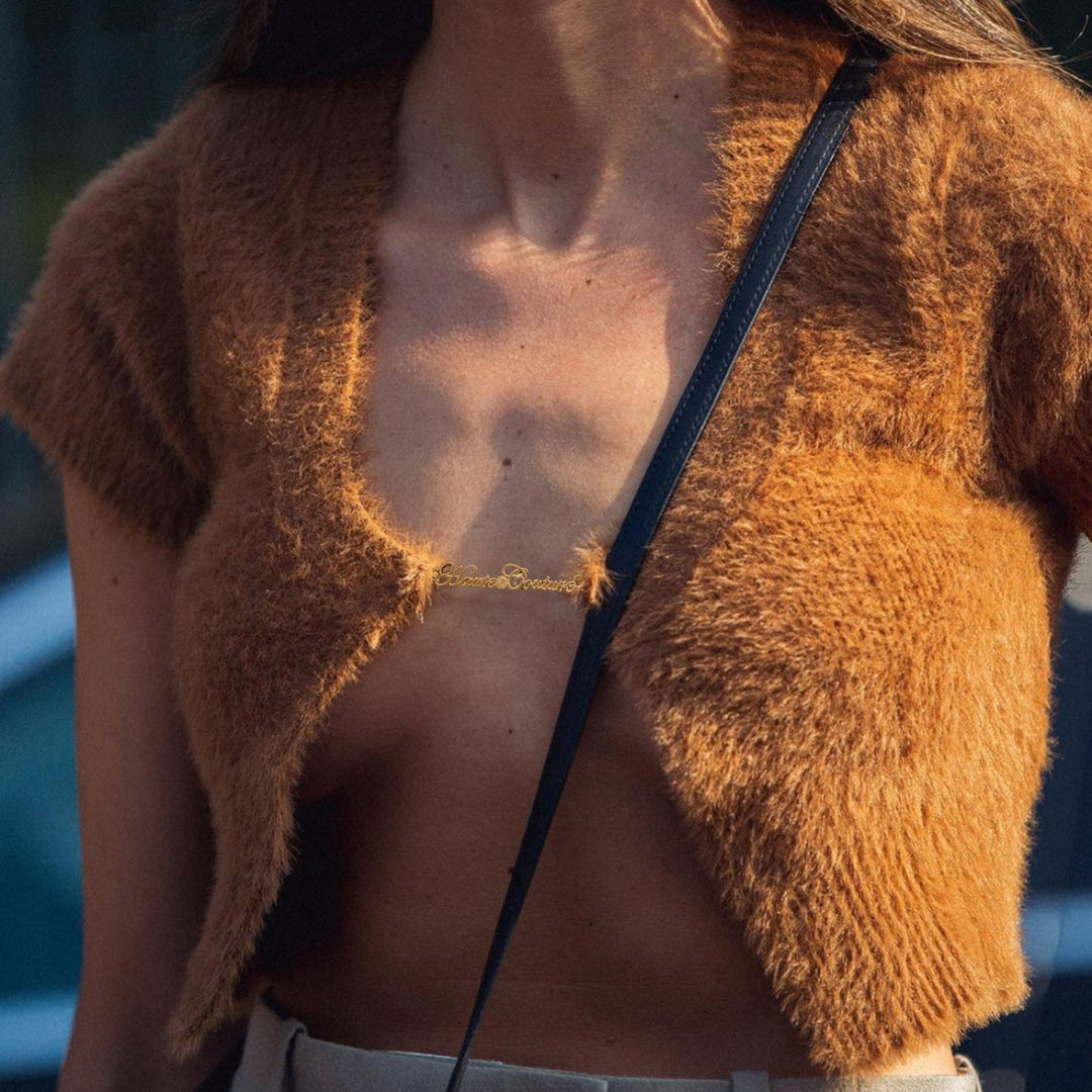 Damen Cropped Pullover mit kurzem Arm R&B