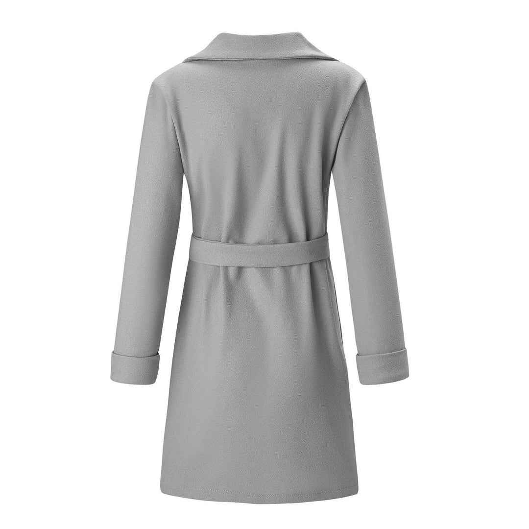 R&B | Langer Doppelt Knöpfbarer Woll-Look-Mantel für Frauen
