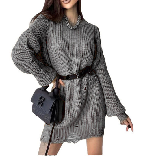 Damen Oversized Strickkleid R&B