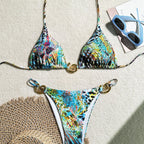 Damen Triangel-Bikini mit elegantem Schnallen-Detail