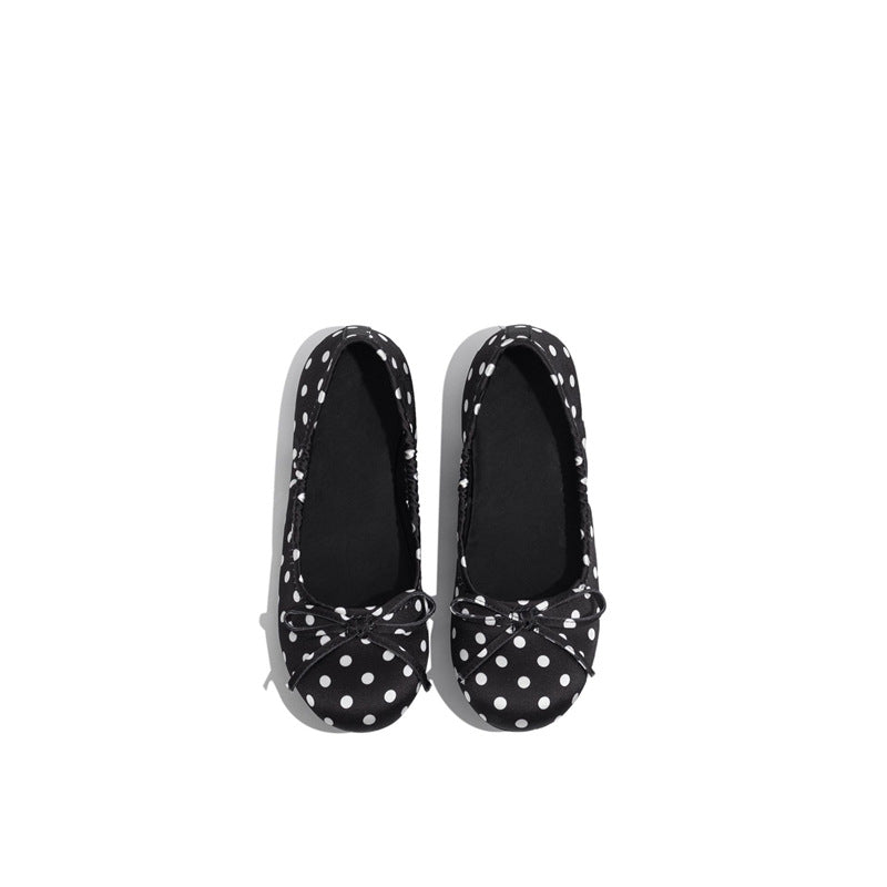 Damen Ballerinas mit punktiertem Design und zierlicher Schleifenapplikation R&B