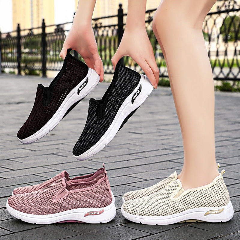 Damen Luftige Slip-On Sneakers mit elastischem Strickdesign R&B