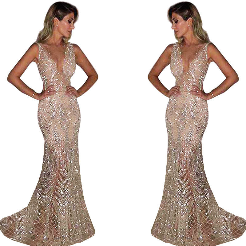 Damen Elegantes Abendkleid mit schimmernden Pailletten und figurbetontem Schnitt R&B