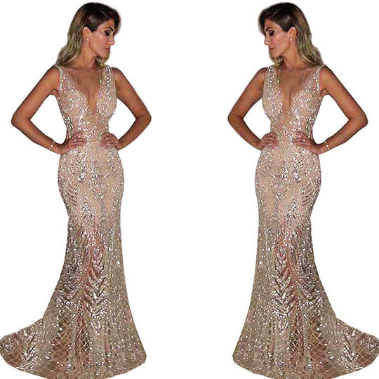 Damen Elegantes Abendkleid mit schimmernden Pailletten und figurbetontem Schnitt R&B