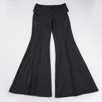 Damen Flared Pants mit dekorativen Druckknopfdetails R&B