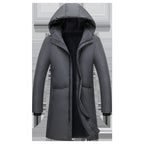 Damen lange Steppjacke mit großzügiger Kapuze und praktischen Taschen R&B