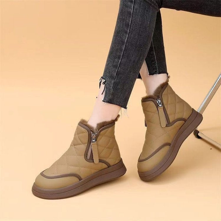 Damen gefütterte Winter-Boots mit modischem Steppdesign und rutschfester Sohle R&B