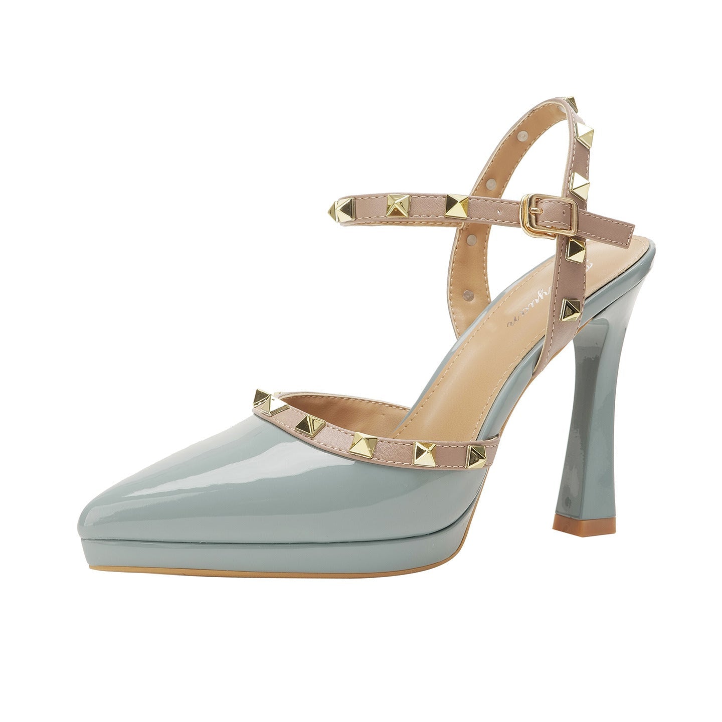 Damen elegante Absatzsandalen mit dekorativen Nieten