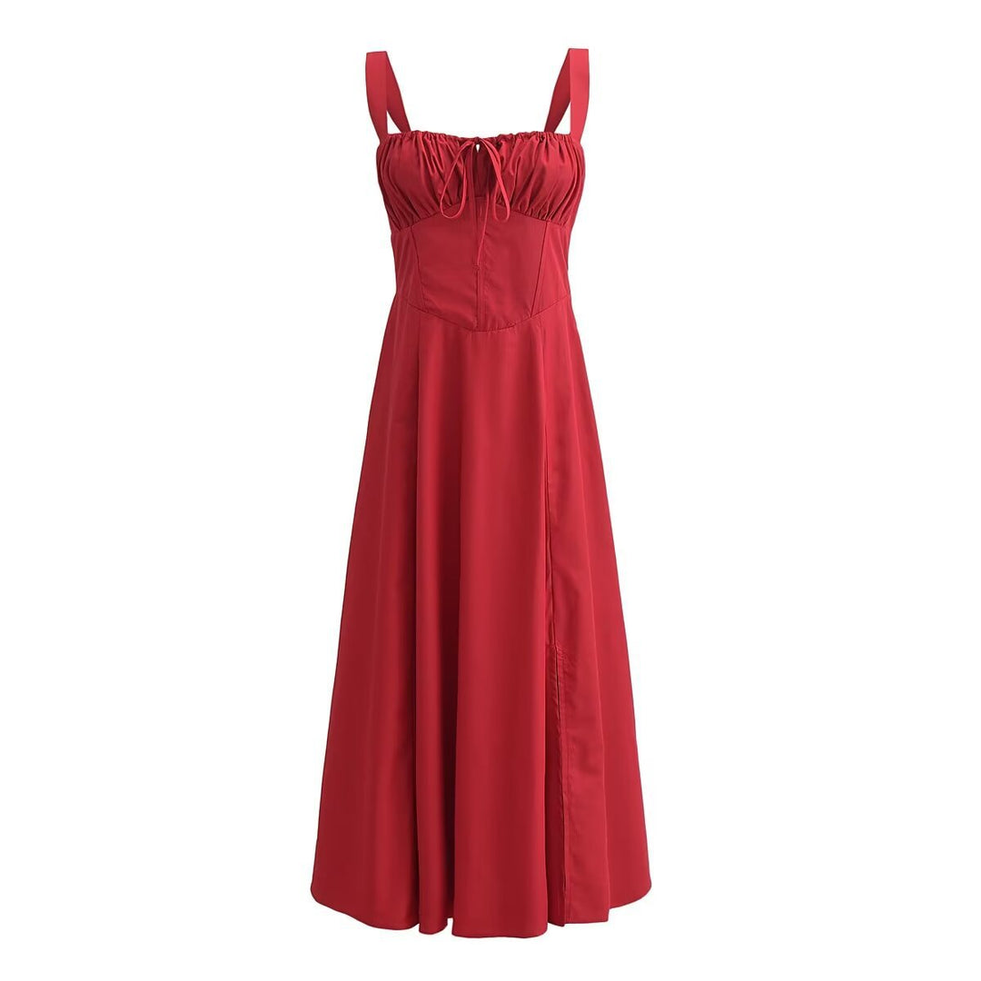 Damen Maxikleid mit gerafftem Oberteil R&B