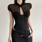 Damen Taillenkorsett mit transparenten Einsätzen und eleganten Details R&B