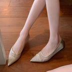 Damen spitze Ballerinas mit Glitzerakzenten und komfortablem Innenfutter