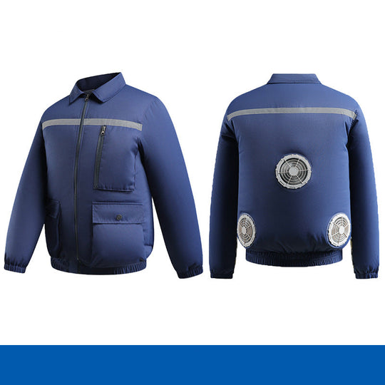 Herren nan belüftete Arbeitsjacke mit integrierten Lüftern, USB-Stromanschluss und reflektierenden Einsätzen R&B