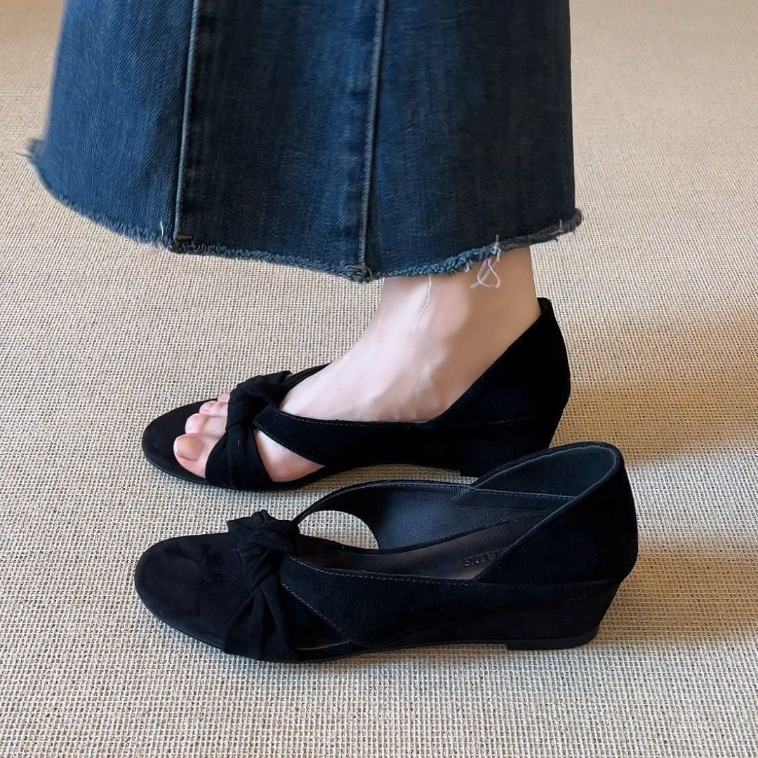 Damen elegante Mokassins mit modischem Knoten-Detail