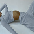 Damen Sportliches Set aus Langarm-Oberteil und elastischer High-Waist-Hose R&B
