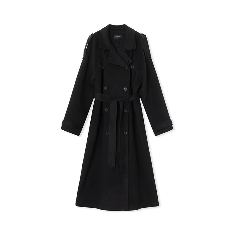 Damen eleganter und stylischer Trenchcoat mit taillierbarem Gürtel R&B