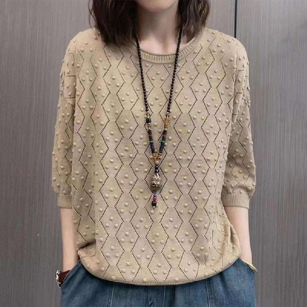 Damen Feinstrickpullover mit dekorativem Strukturdesign und lässigem Schnitt R&B