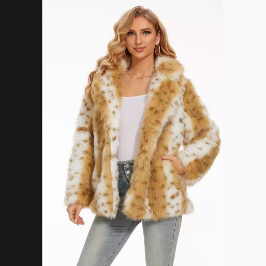 Damen Fuzzy Oversized Jacke R&B