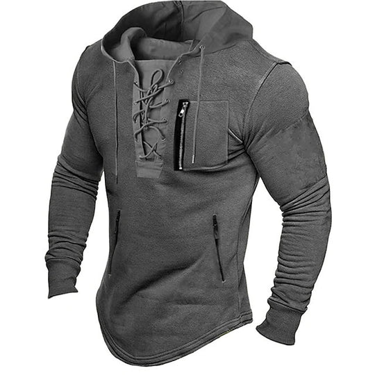 Herren modischer Kapuzenpullover mit einzigartigem Schnürdesign R&B