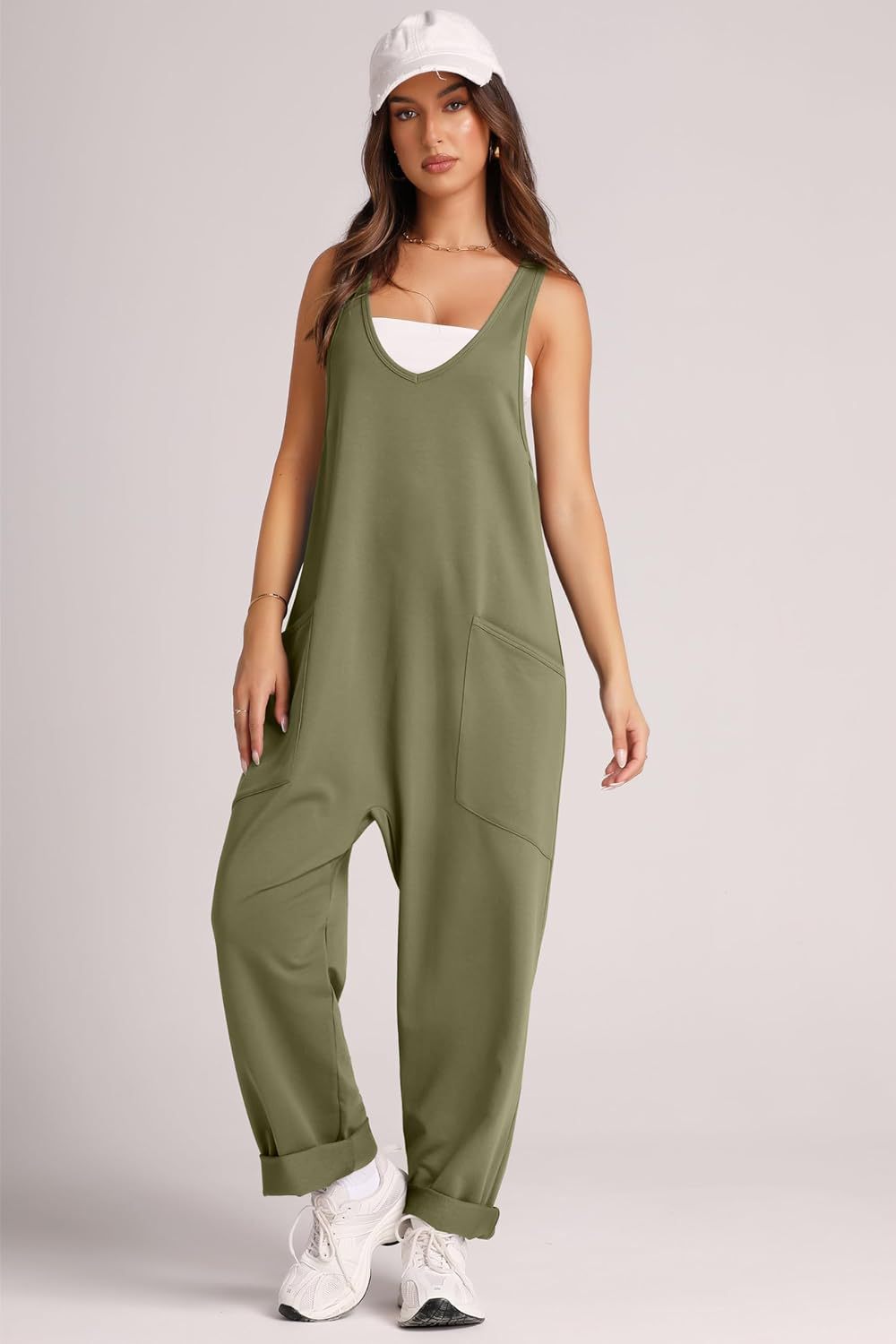 Damen Jumpsuit mit großzügigen Taschen und weichem Stretchmaterial R&B