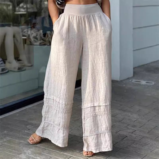 Damen luftige und bequeme Leinenhose R&B