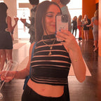 Damen Crop-Top mit transparenter Lochmusterstruktur R&B