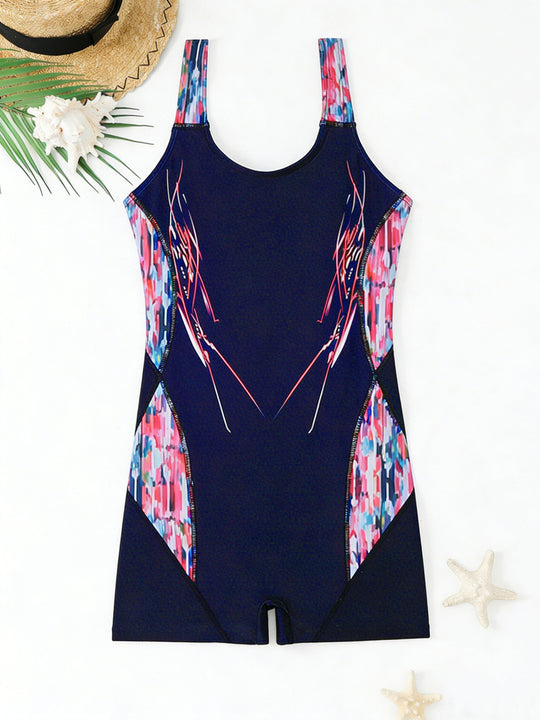 Damen Sportlicher Schwimmanzug mit ergonomischem Schnitt und buntem Design R&B