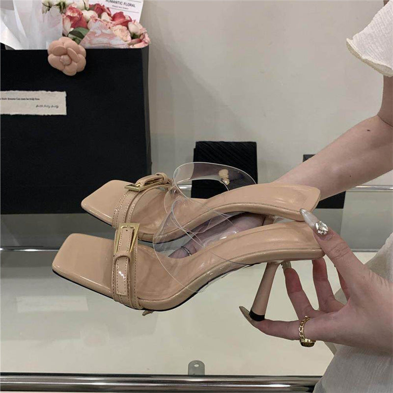 Damen elegante transparente High Heel Sandalen R&B