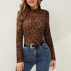 Damen Langarmshirt mit modernem Leopardenmuster R&B