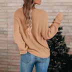Damen Feinstrickpullover mit V-Ausschnitt und lässigem Schnitt R&B