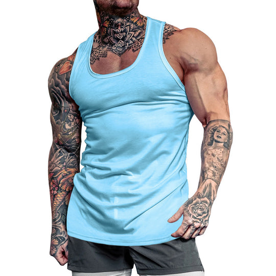 Herren Ärmelloses Sport-Tanktop aus atmungsaktivem Baumwollmix mit feuchtigkeitsableitenden Eigenschaften R&B