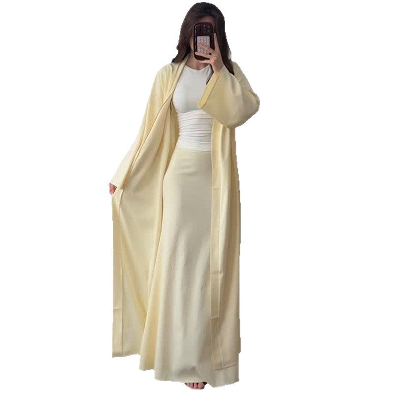 Damen eleganter Langmantel mit weich fließender Silhouette R&B