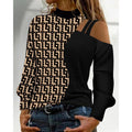 Damen Elegantes Oberteil mit kreativen Cut-Outs und modernem Grafikdesign R&B