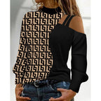 Damen Elegantes Oberteil mit kreativen Cut-Outs und modernem Grafikdesign R&B