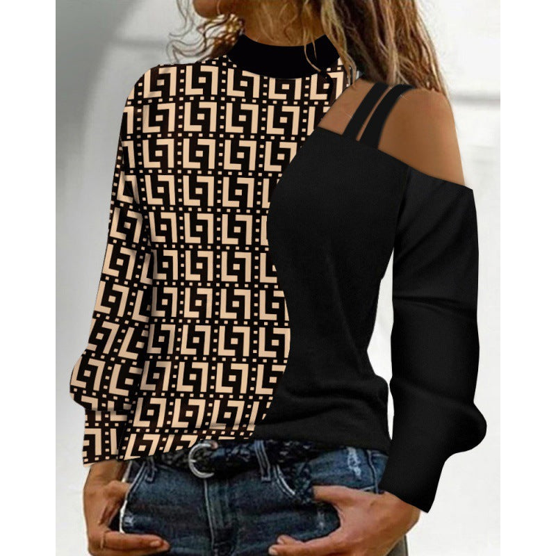 Damen Elegantes Oberteil mit kreativen Cut-Outs und modernem Grafikdesign R&B