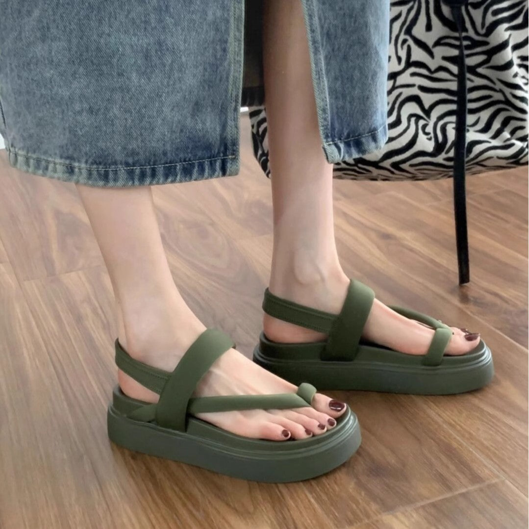 Damen komfortable Sandalen mit doppellagigem Riemendesign und rutschfester Sohle R&B