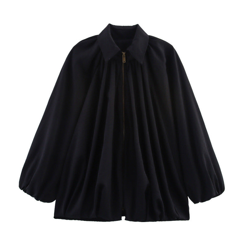 Damen Modische Bluse mit Volants und Reißverschluss R&B