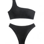 Damen Einseitiger Bikini mit strukturierter Oberfläche R&B