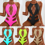 Damen Einteiler Badeanzug mit avantgardistischen Cut-out-Details R&B