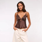 Damen Elegantes Negligé mit Spitzenakzenten R&B