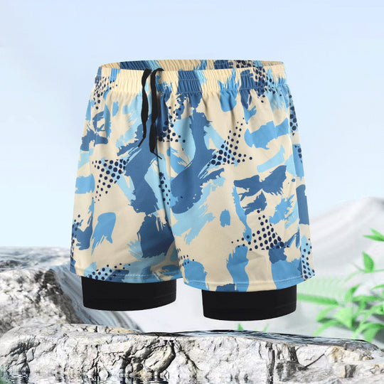 R&B | Doppellagige Herren Sport Fitness Anti-Peinlichkeit Strandhose