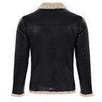 Herren stilvolle Kunstlederjacke mit warmem Innenfutter R&B